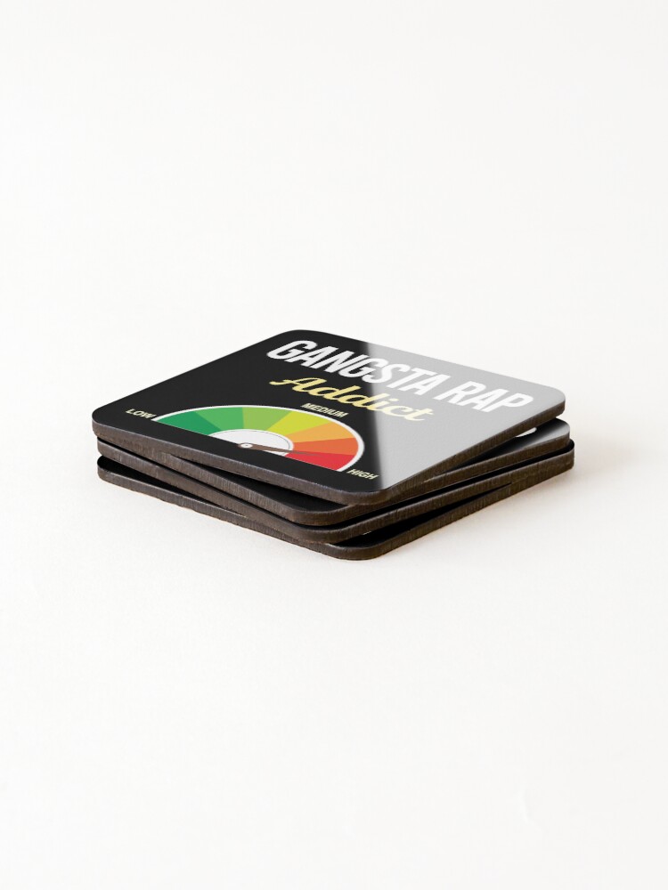 Thumbnail 4 of 5, Coasters (Set of 4), Addict Gangsta Rap Rapping Rapper designed and sold by PriscillaHerna.