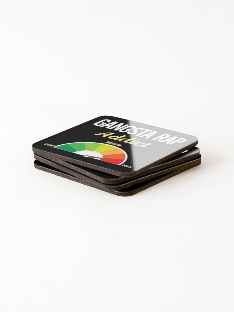 Thumbnail 4 of 5, Coasters (Set of 4), Addict Gangsta Rap Rapping Rapper designed and sold by PriscillaHerna.