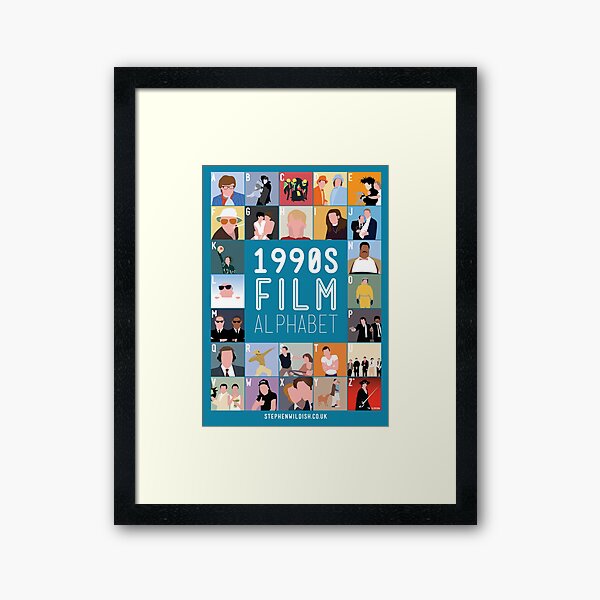 1990's Film Alphabet Framed Art Print
