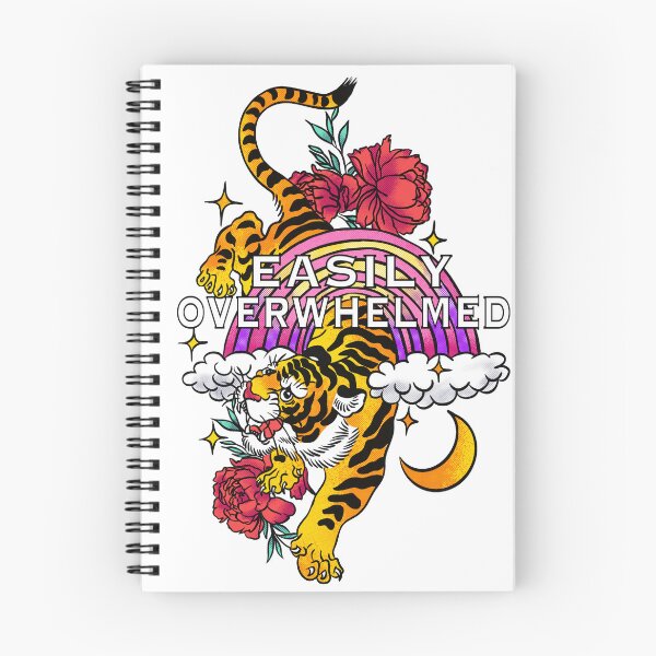 Item preview, Colorful Mental health statement tiger 'Easily Overwhelmed' designed and sold by Sanne-Marie Kohlmann.