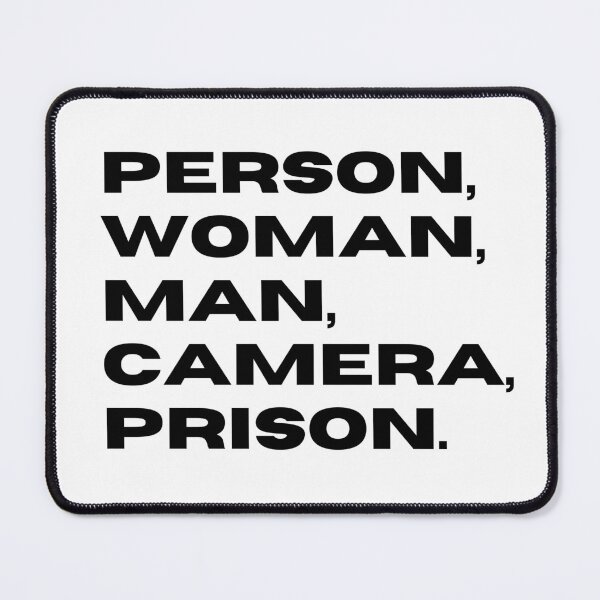 Item preview, Person Woman Man Camera Prison | Funny Political Humor | 2022 Midterm Election designed and sold by KonnichiwaStore.