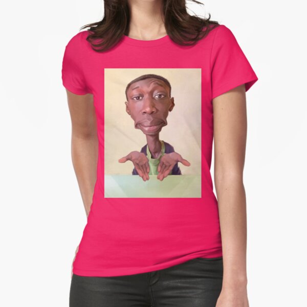 Khaby Lame Caricature Fitted T-Shirt