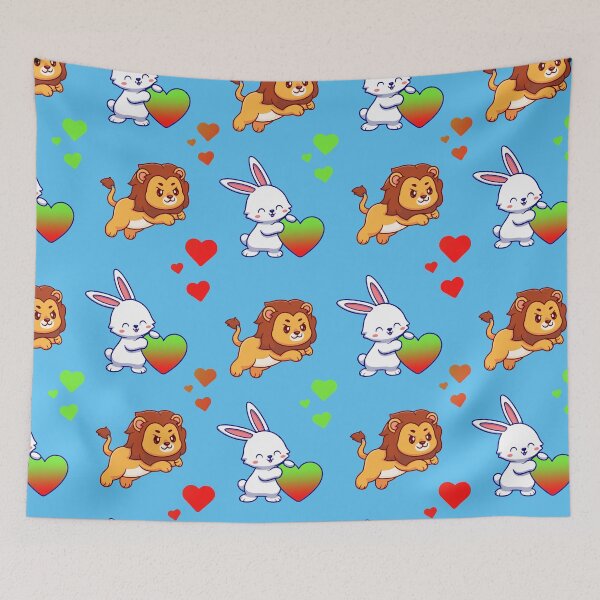 Item preview, Leo and Bunny with BJYX Love Heart Pattern Design  designed and sold by DMJPRINT.