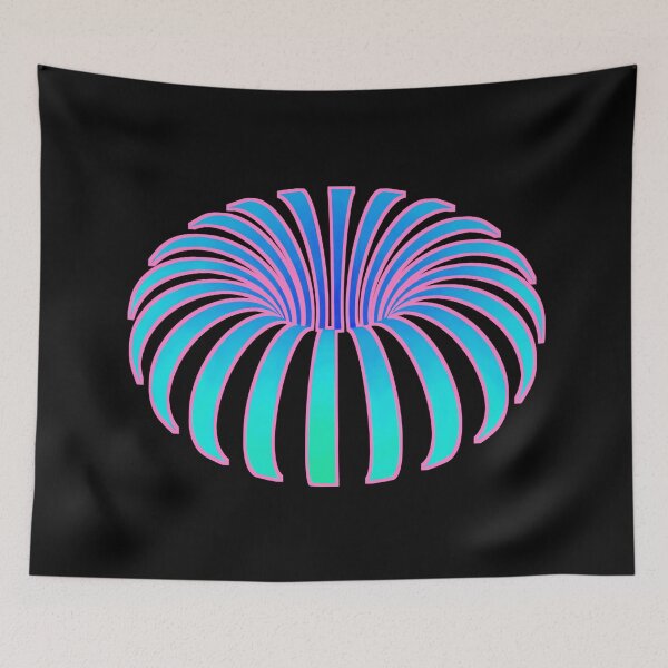 Item preview, Tropical optical illusion flower botanical foliage violet blue purple pink fuchsia rainbow plant banana designed and sold by IMNIUM.