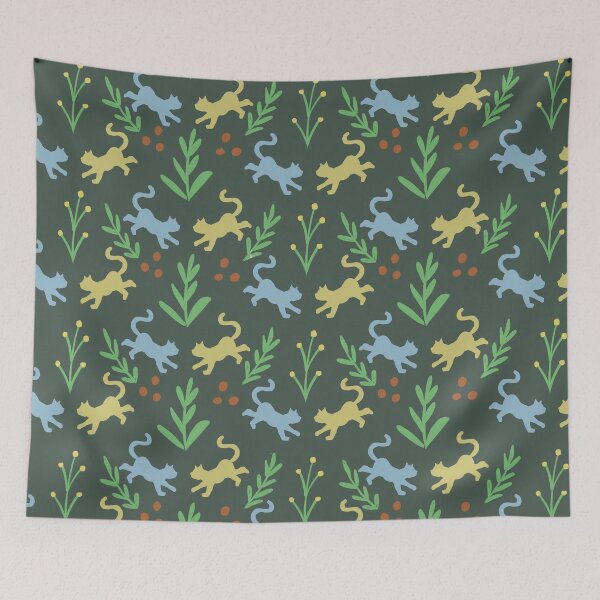 Item preview, Cat berry pattern designed and sold by M. Hanlon Art.
