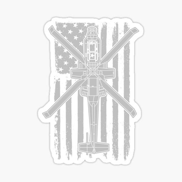 Vista previa del artículo con la obra «AH64 Apache Military Helicopter American Flag AH64 Gear», diseñado y vendido por DynamicDesign.