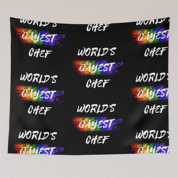 Item preview, World's Gayest Chef Rainbow Color Splash For Gay Chefs For Pride Month In Black designed and sold by LuckyKermit.