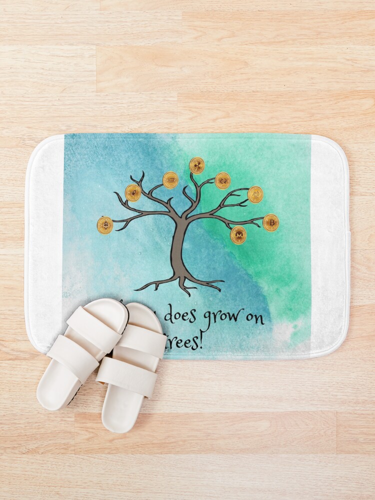 Thumbnail 1 of 6, Bath Mat, Crypto Tree designed and sold by GeekGasmMerch.