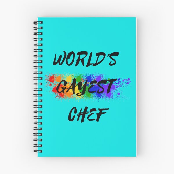 Item preview, World's Gayest Chef Rainbow Color Splash For Gay Chefs For Pride Month In Cyan designed and sold by LuckyKermit.