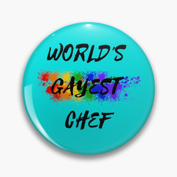Item preview, World's Gayest Chef Rainbow Color Splash For Gay Chefs For Pride Month In Cyan designed and sold by LuckyKermit.