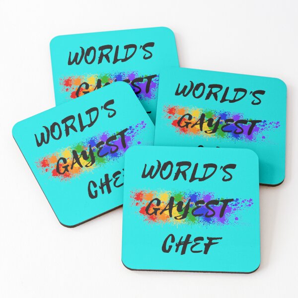Item preview, World's Gayest Chef Rainbow Color Splash For Gay Chefs For Pride Month In Cyan designed and sold by LuckyKermit.
