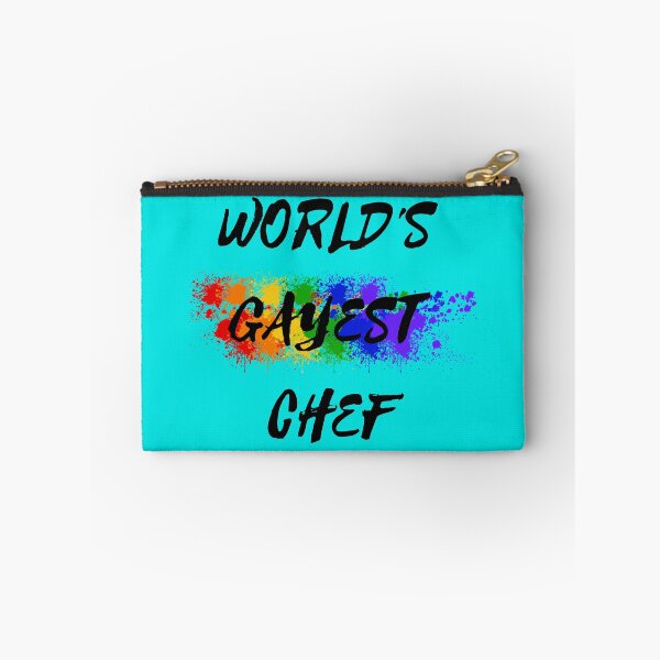 Item preview, World's Gayest Chef Rainbow Color Splash For Gay Chefs For Pride Month In Cyan designed and sold by LuckyKermit.