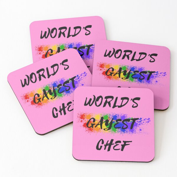 Item preview, World's Gayest Chef Rainbow Color Splash For Gay Chefs For Pride Month In Pink designed and sold by LuckyKermit.