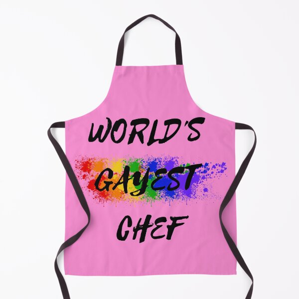 Item preview, World's Gayest Chef Rainbow Color Splash For Gay Chefs For Pride Month In Pink designed and sold by LuckyKermit.