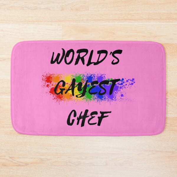 Item preview, World's Gayest Chef Rainbow Color Splash For Gay Chefs For Pride Month In Pink designed and sold by LuckyKermit.