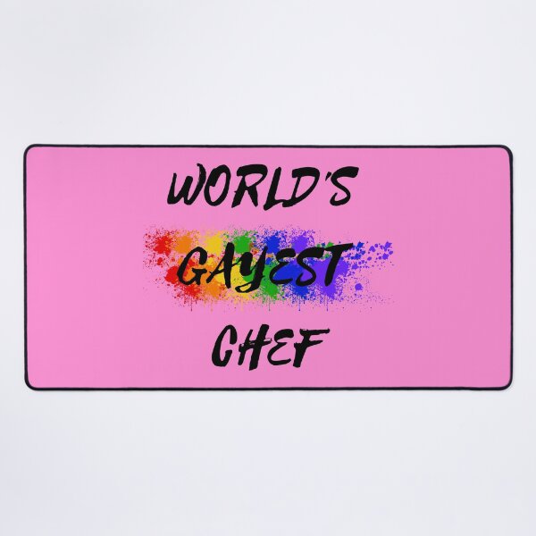 Item preview, World's Gayest Chef Rainbow Color Splash For Gay Chefs For Pride Month In Pink designed and sold by LuckyKermit.