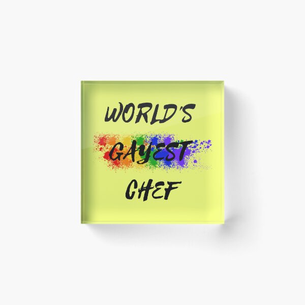 Item preview, World's Gayest Chef Rainbow Color Splash For Gay Chefs For Pride Month In Yellow designed and sold by LuckyKermit.