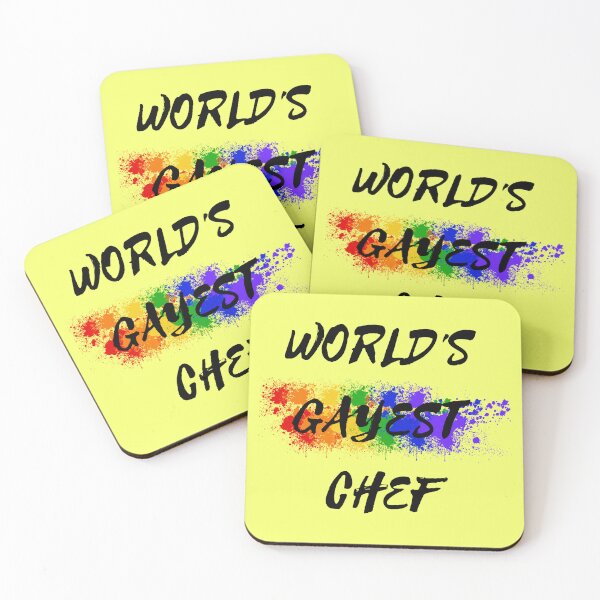 Item preview, World's Gayest Chef Rainbow Color Splash For Gay Chefs For Pride Month In Yellow designed and sold by LuckyKermit.