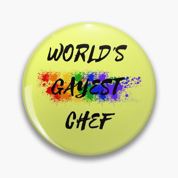 Item preview, World's Gayest Chef Rainbow Color Splash For Gay Chefs For Pride Month In Yellow designed and sold by LuckyKermit.