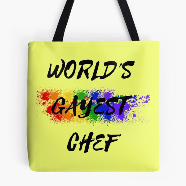 Item preview, World's Gayest Chef Rainbow Color Splash For Gay Chefs For Pride Month In Yellow designed and sold by LuckyKermit.