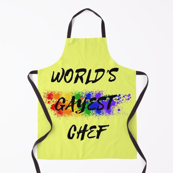 Item preview, World's Gayest Chef Rainbow Color Splash For Gay Chefs For Pride Month In Yellow designed and sold by LuckyKermit.