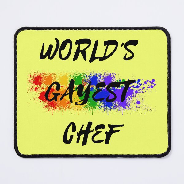 Item preview, World's Gayest Chef Rainbow Color Splash For Gay Chefs For Pride Month In Yellow designed and sold by LuckyKermit.