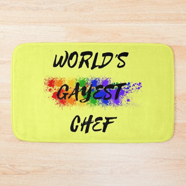 Item preview, World's Gayest Chef Rainbow Color Splash For Gay Chefs For Pride Month In Yellow designed and sold by LuckyKermit.