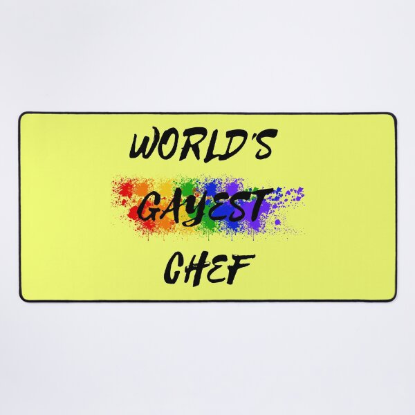 Item preview, World's Gayest Chef Rainbow Color Splash For Gay Chefs For Pride Month In Yellow designed and sold by LuckyKermit.