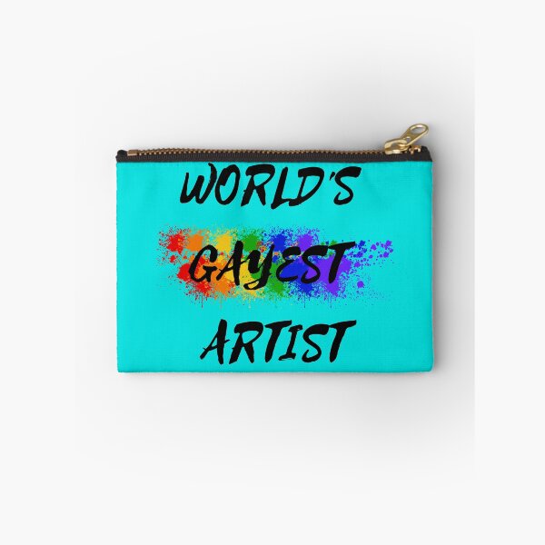 Item preview, World's Gayest Artist Rainbow Color Splash For Gay Artists For Pride Month In Cyan designed and sold by LuckyKermit.