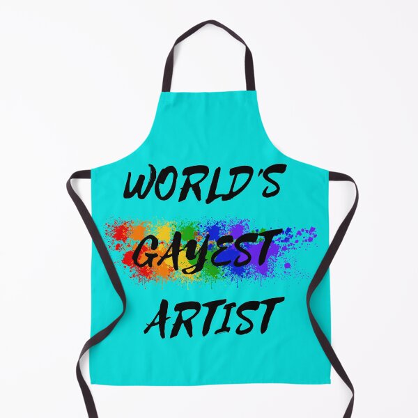Item preview, World's Gayest Artist Rainbow Color Splash For Gay Artists For Pride Month In Cyan designed and sold by LuckyKermit.