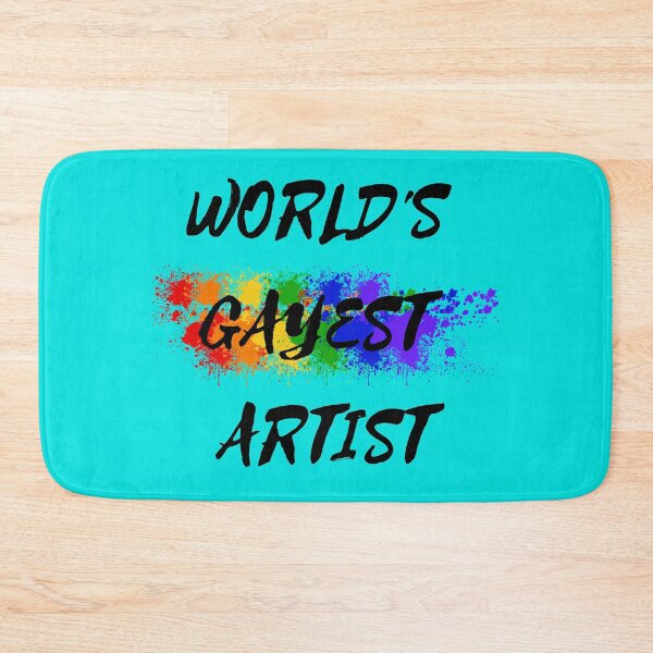Item preview, World's Gayest Artist Rainbow Color Splash For Gay Artists For Pride Month In Cyan designed and sold by LuckyKermit.