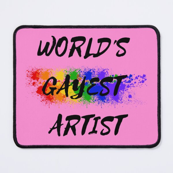 Item preview, World's Gayest Artist Rainbow Color Splash For Gay Artists For Pride Month In Pink designed and sold by LuckyKermit.