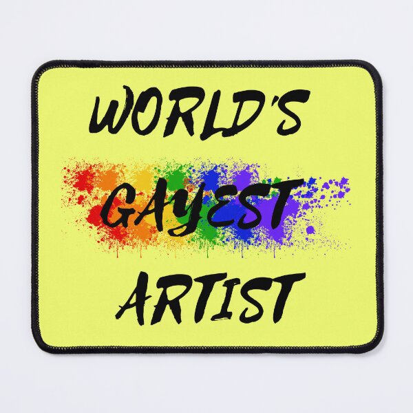Item preview, World's Gayest Artist Rainbow Color Splash For Gay Artists For Pride Month In Yellow designed and sold by LuckyKermit.