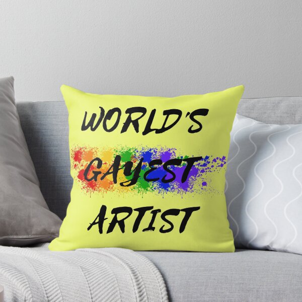 Item preview, World's Gayest Artist Rainbow Color Splash For Gay Artists For Pride Month In Yellow designed and sold by LuckyKermit.