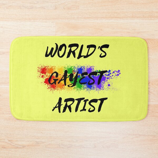 Item preview, World's Gayest Artist Rainbow Color Splash For Gay Artists For Pride Month In Yellow designed and sold by LuckyKermit.