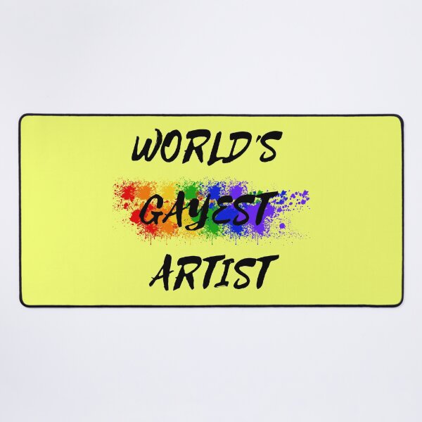 Item preview, World's Gayest Artist Rainbow Color Splash For Gay Artists For Pride Month In Yellow designed and sold by LuckyKermit.
