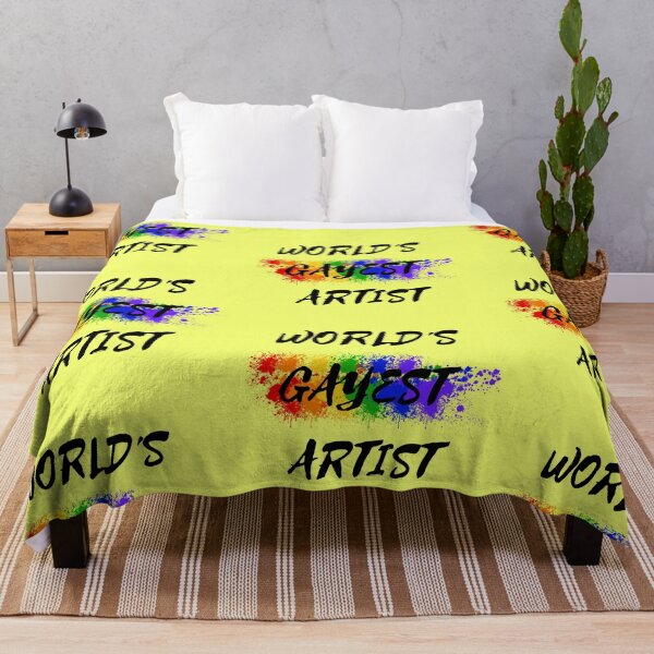 Item preview, World's Gayest Artist Rainbow Color Splash For Gay Artists For Pride Month In Yellow designed and sold by LuckyKermit.