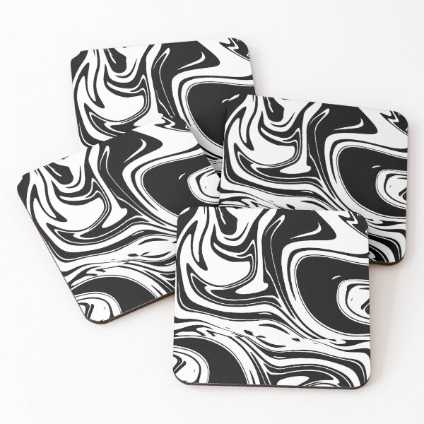 Item preview, Retro Liquid black and white abstract pattern  designed and sold by Kamzzi.