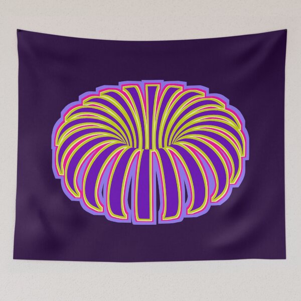 Item preview, Tropical optical illusion trippy flower botanical foliage violet blue purple pink fuchsia rainbow plant banana designed and sold by IMNIUM.