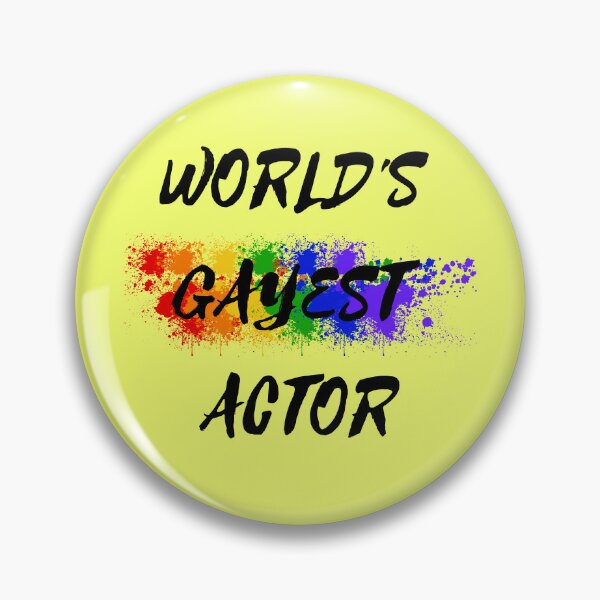 Item preview, World's Gayest Actor Rainbow Color Splash For Gay Actors For Pride Month In Yellow designed and sold by LuckyKermit.