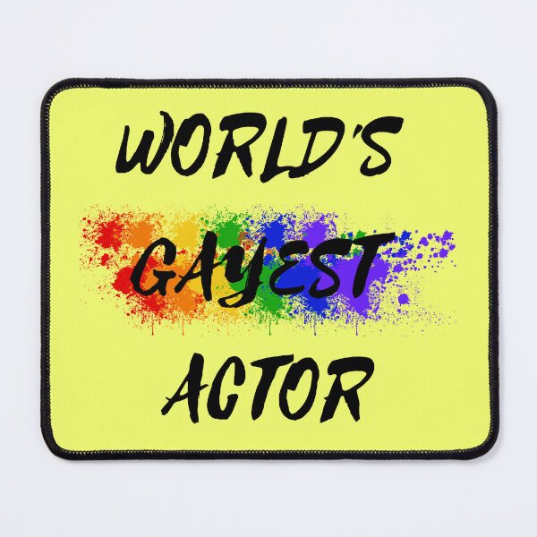 Item preview, World's Gayest Actor Rainbow Color Splash For Gay Actors For Pride Month In Yellow designed and sold by LuckyKermit.