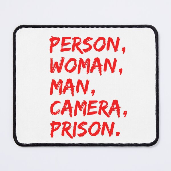 Item preview, Person Woman Man Camera Prison | Funny Political Humor | 2022 Midterm Election designed and sold by KonnichiwaStore.