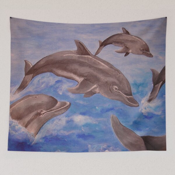 Item preview, A Pod of Playful Jumping Dolphins designed and sold by taiche.