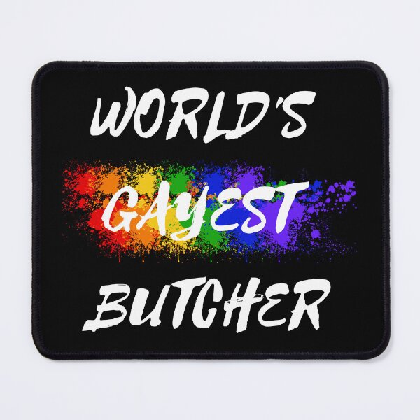 Item preview, World's Gayest Butcher LGBT Colors For Proud Gay Butchers In Black designed and sold by LuckyKermit.