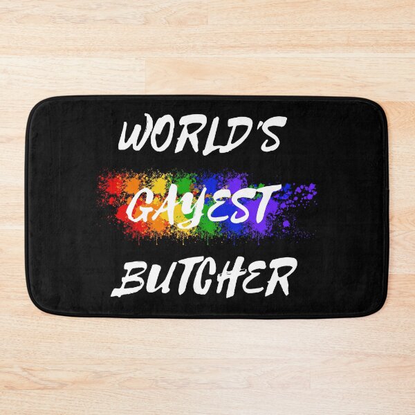 Item preview, World's Gayest Butcher LGBT Colors For Proud Gay Butchers In Black designed and sold by LuckyKermit.