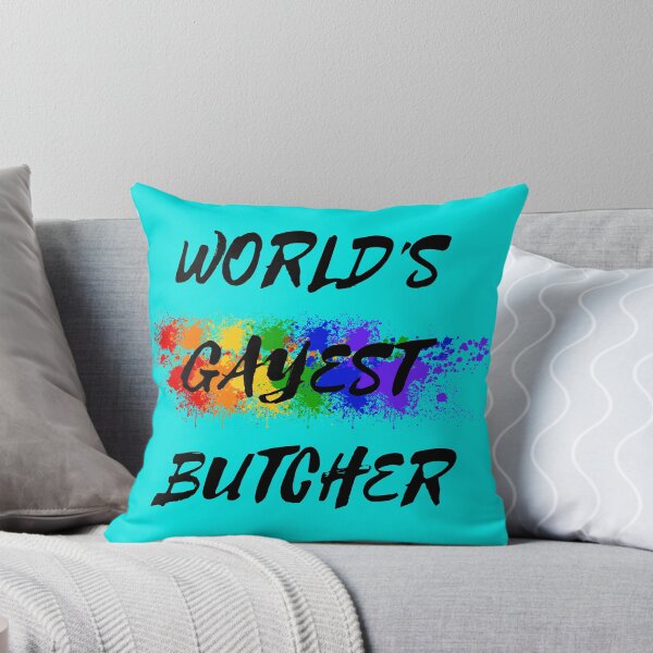 Item preview, World's Gayest Butcher LGBT Colors For Proud Gay Butchers In Cyan designed and sold by LuckyKermit.