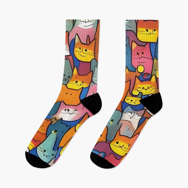 Item preview, Colorful Cartoon Cats designed and sold by IlluminatedPage.