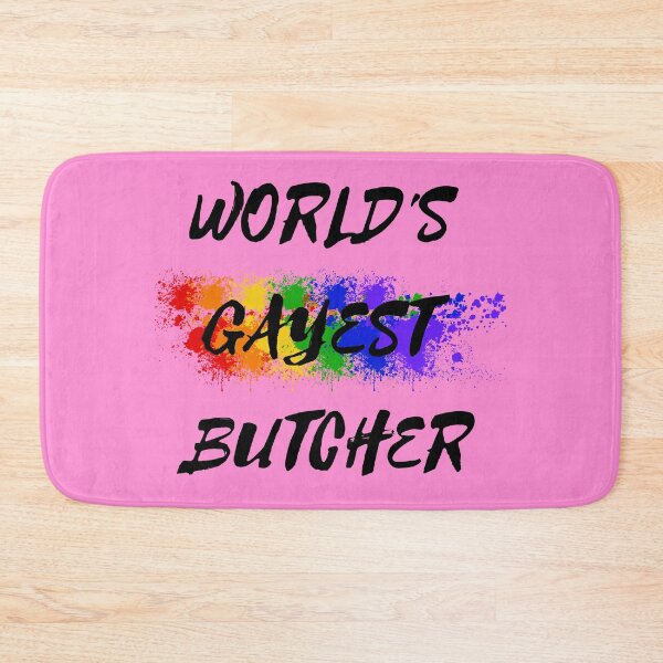Item preview, World's Gayest Butcher LGBT Colors For Proud Gay Butchers In Pink designed and sold by LuckyKermit.