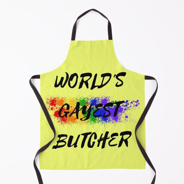 Item preview, World's Gayest Butcher LGBT Colors For Proud Gay Butchers In Yellow designed and sold by LuckyKermit.