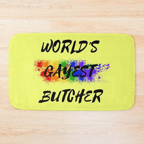 Item preview, World's Gayest Butcher LGBT Colors For Proud Gay Butchers In Yellow designed and sold by LuckyKermit.
